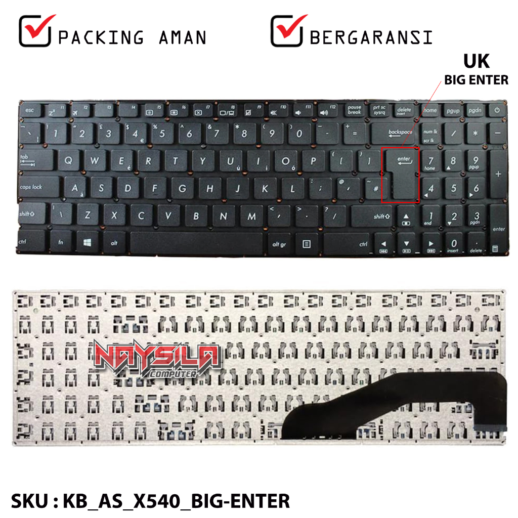 Keyboard ASUS X540 X540M X540N X540B X540L X540LA X540LJ X540S X540SA X540SC K540L (UK) BIG ENTER