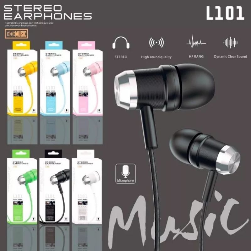 Headset Handsfree Stereo Earphone Macaron L101