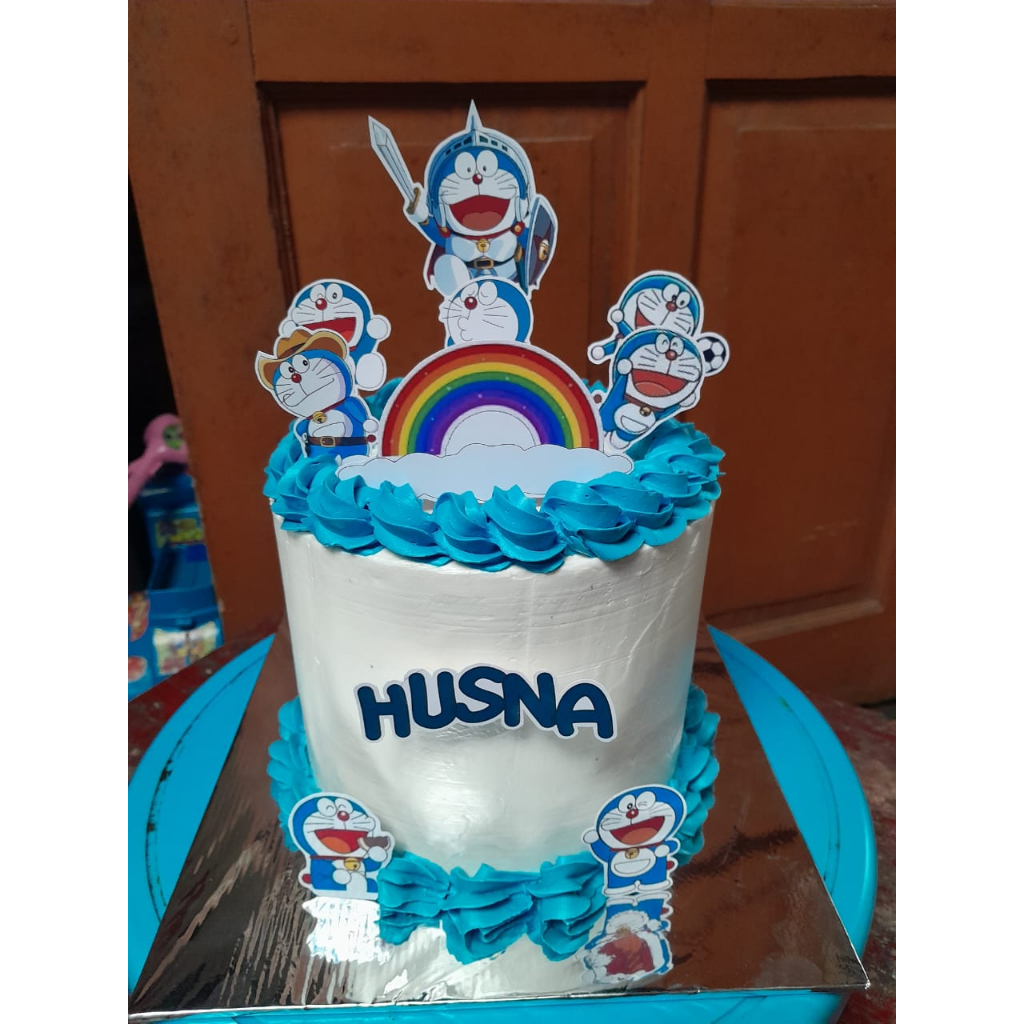 Topper Kue Ulang Tahun Doraemon (Custom Nama)