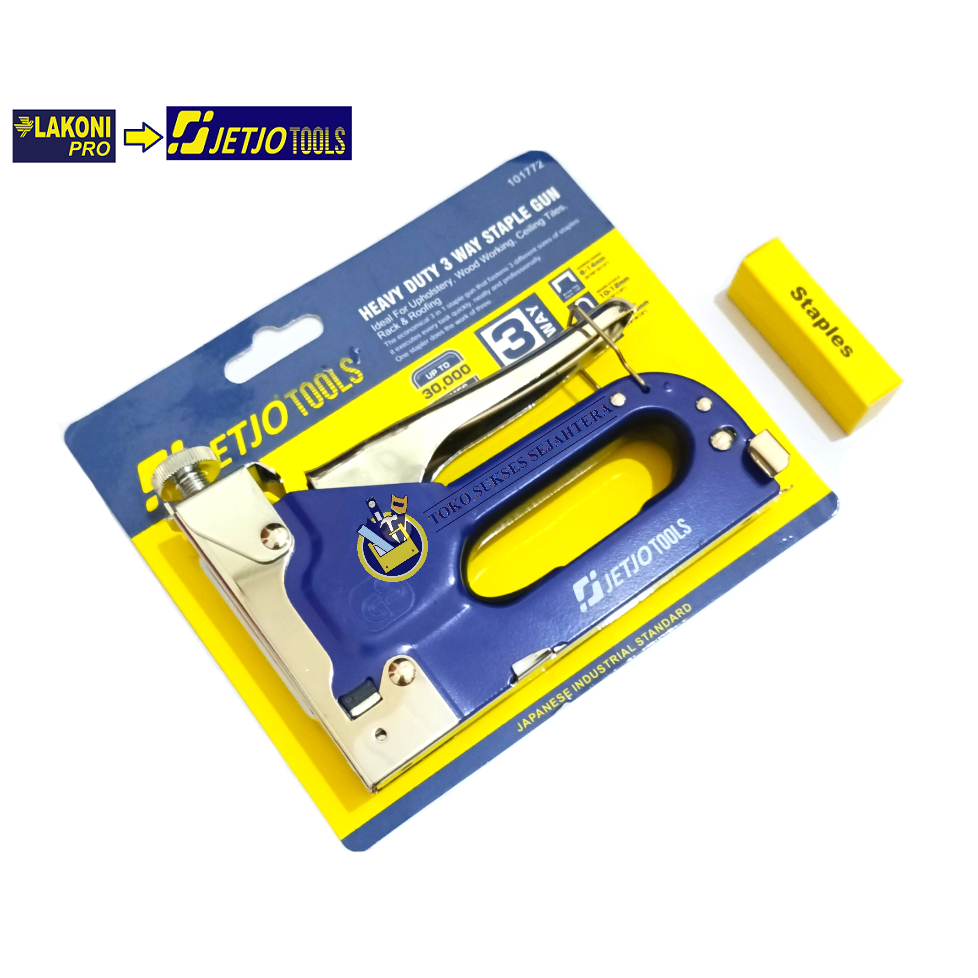 JETJO TOOLS Staples 6-14mm Staples Gun Tacker 3 In 1 / Staple Jok Tembak Hekter 3 Way /Sataple Gun Heavy Duty 6-14mm LAKONI PRO