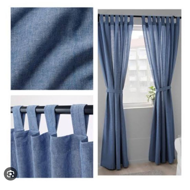 LENDA Curtains IKEA/ Gorden Ex-Display IKEA, warna Biru, 140x250cm