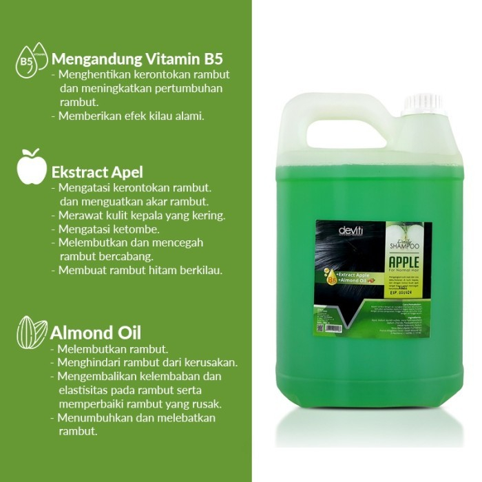 Deviti Hair Shampo 5L Apple - Perawatan Rambut