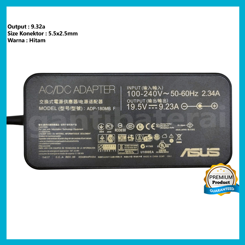 Original Adaptor Charger Asus ROG GL503 GL503GE GL503VD 19V-9.23A 180W