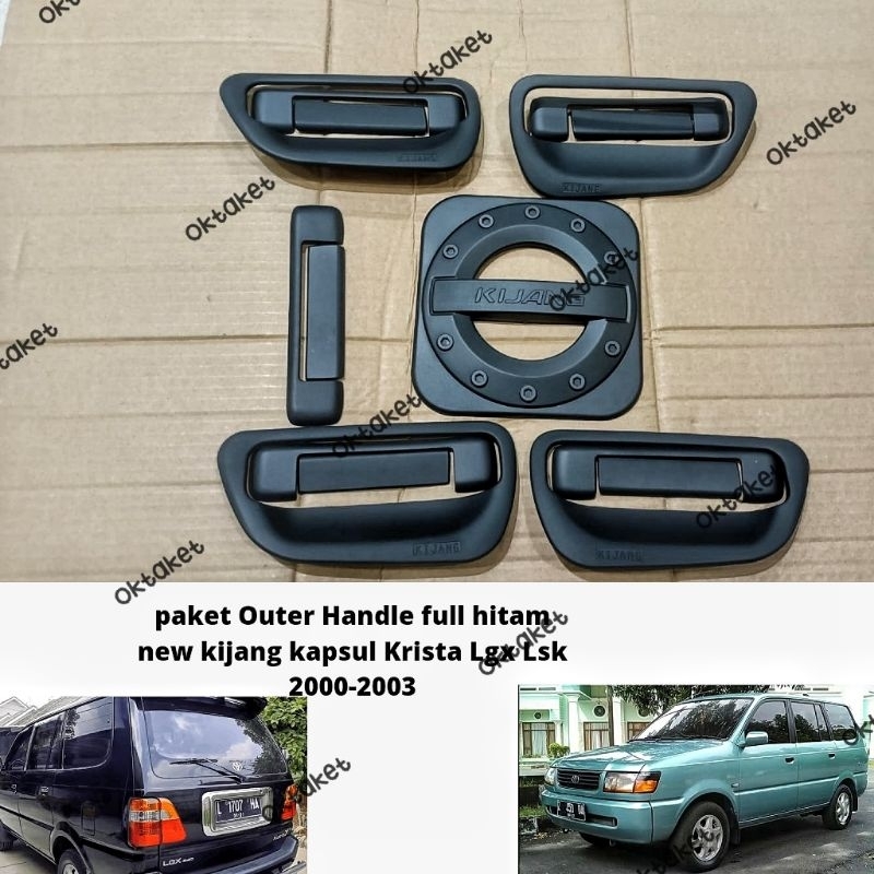 paket outer handle tank cover New Kijang Krista Lgx Lsk 1997 1999 2000 2023 Hitam dop