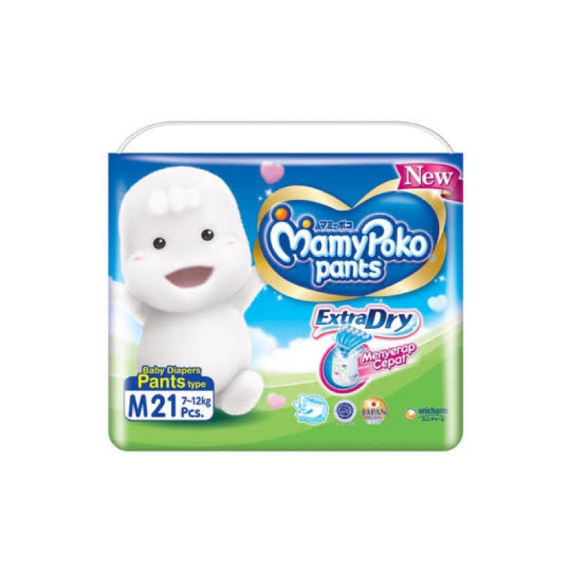 Mamy Poko Pants Extra Dry Ukuran M Isi 21 / Pampers Bayi / Popok Bayi