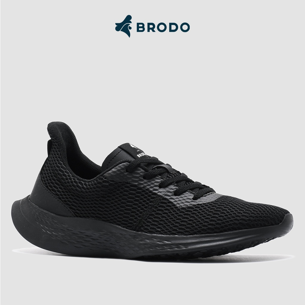 BRODO Active Sprint Black White Full Black Original Sepatu Sneakers Sport Runnig Lari Unisex