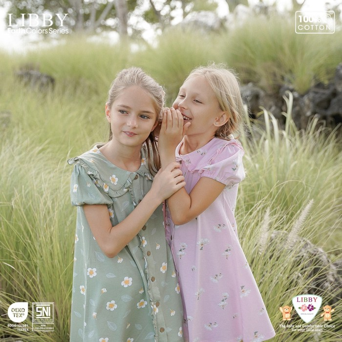 LIBBY EMILY DRESS PENDEK PRINT MIXED / DRESS ANAK PEREMPUAN
