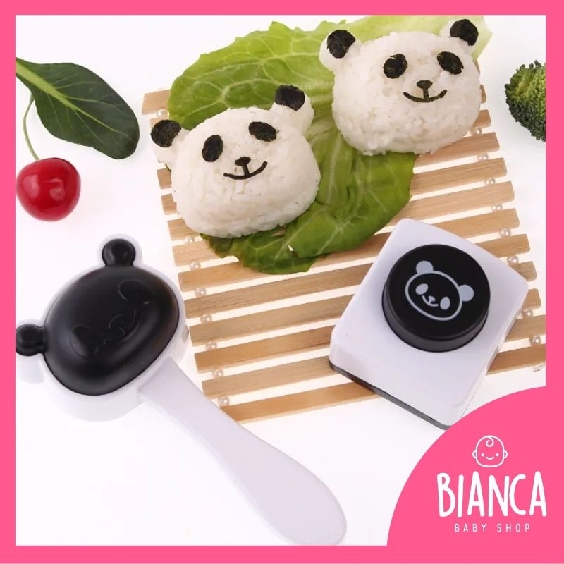 BIANCA - Cetakan Nasi Bento Bentuk Panda + Cetakan Nori Puncher