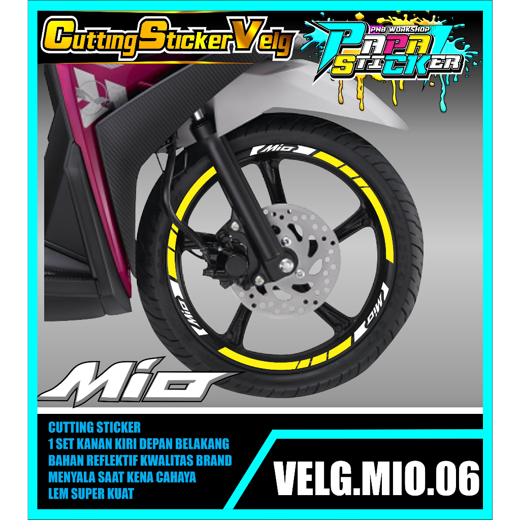 STIKER VELG MIO CUTTING STICKER VELG CUTTING VARIASI YAMAHA MIO LIS BAN/VELG 06