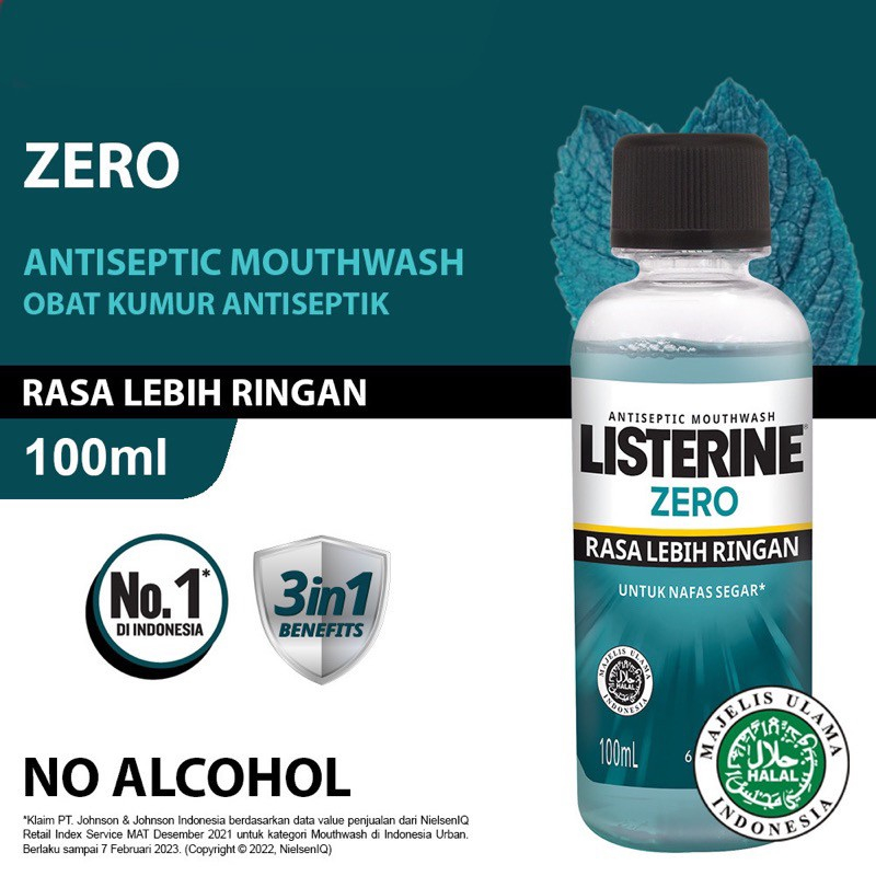 LISTERINE Mouthwash Obat Kumur Antiseptik No Alcohol