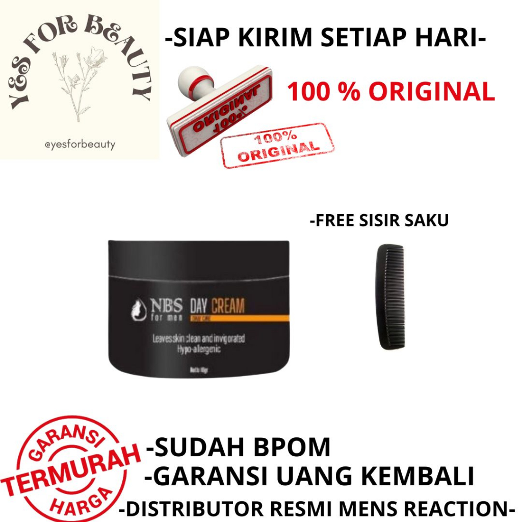 NBS FOR MEN DAY CREAM KRIM PAGI NBS FOR MEN NIACINAMIDE SUDAH BPOM