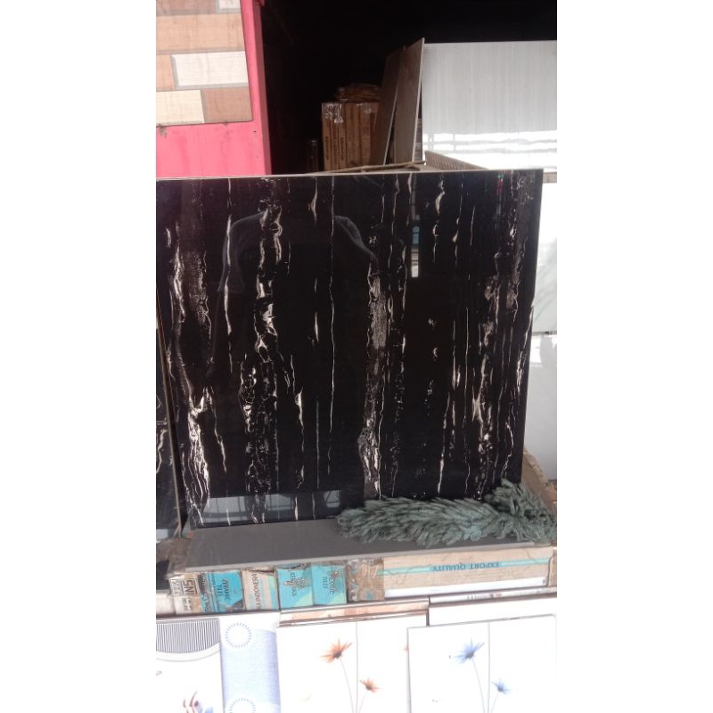Granit Lantai 60x60 Torch hitam motip D6113