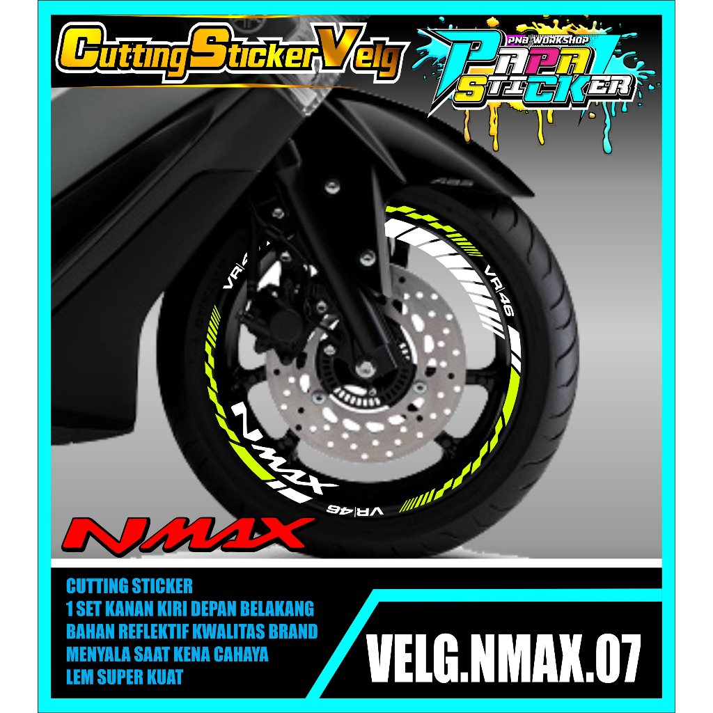 STIKER VELG NMAX CUTTING STICKER VELG CUTTING VARIASI NMAX  LIS BAN/VELG 07