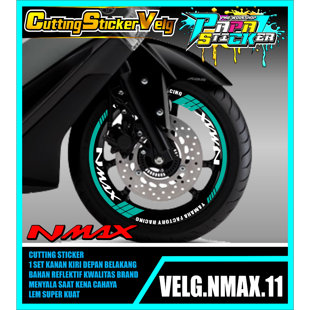 STIKER VELG NMAX CUTTING STICKER VELG CUTTING VARIASI NMAX  LIS BAN/VELG 11