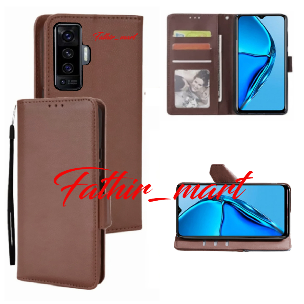 Case Dompet Hp VIVO X50 / VIVO X50 PRO Case Leather Flipcase Cover Kulit Casing Dompet