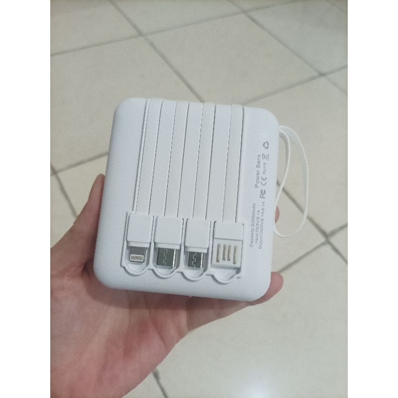 Powerbank 20000 mAh kabel 4in1 mini powerbank