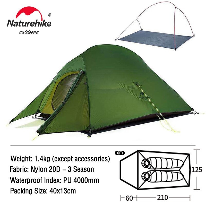 TENDA CLOUD UP 2X 20D NATUREHIKE NH17T001-T (UPGRADE VERSION)
