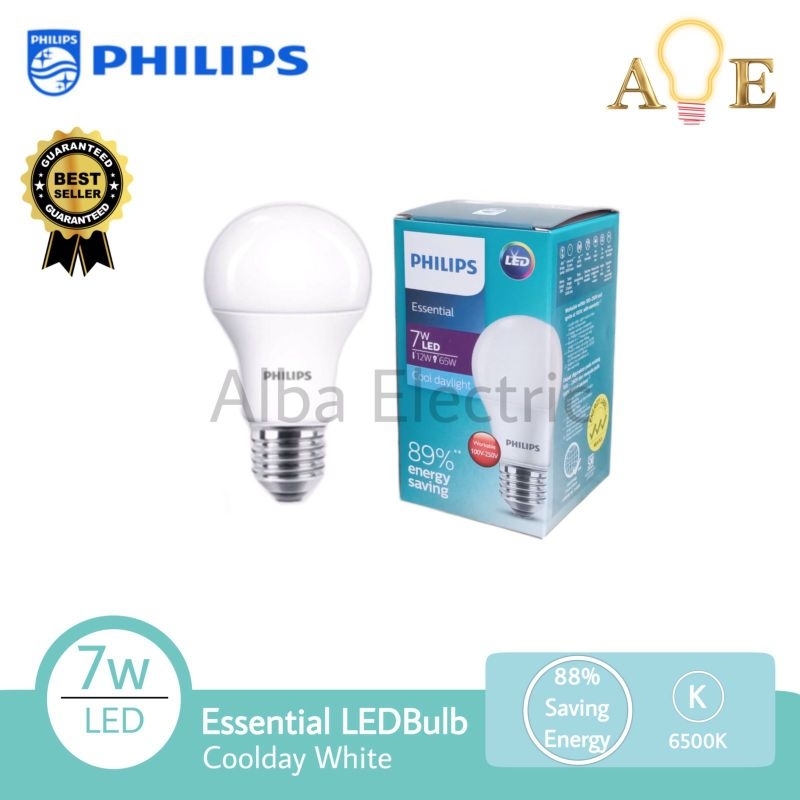 PHILIPS Lampu LED Essential 7 Watt Putih Lampu White 7Watt Philips