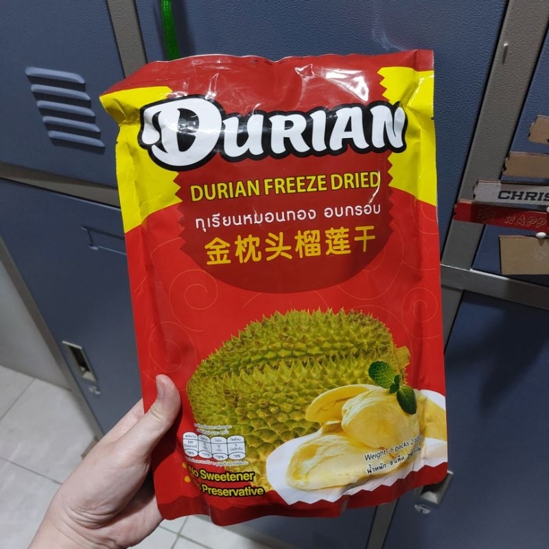 durian kering dry freeze dried duren isi montong monthong bungkus camilan snack thailand thai vacuum