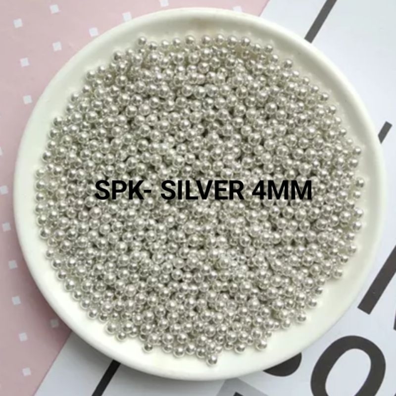 

SPK-SILVER 4MM SPRINKLE/SPRINKLES/MUTIARA/HIASAN CAKE SILVER 4MM