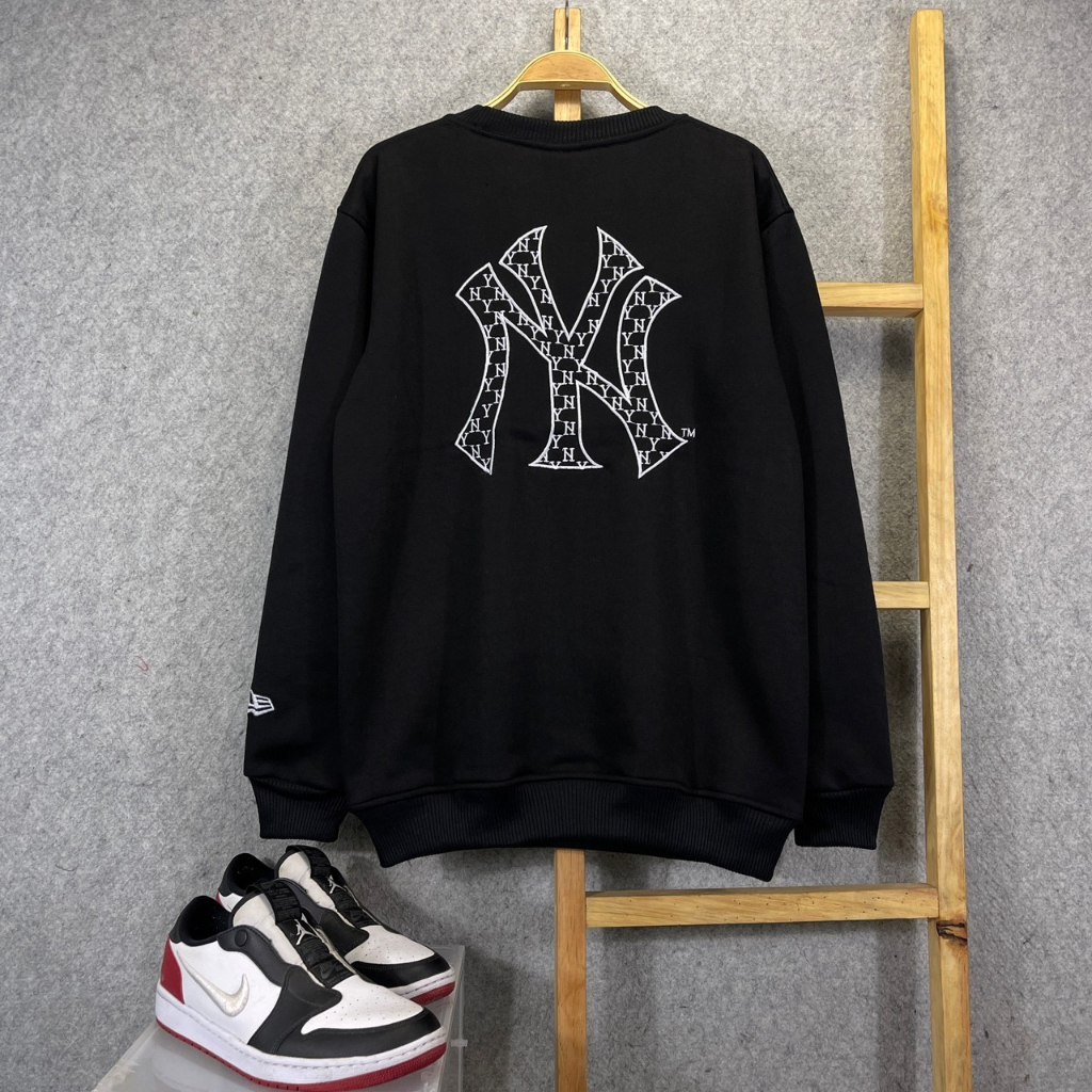 SWEATSHIRT CREWNECK NEW ERA LOGO NY HITAM PREMIUM QUALITY 121