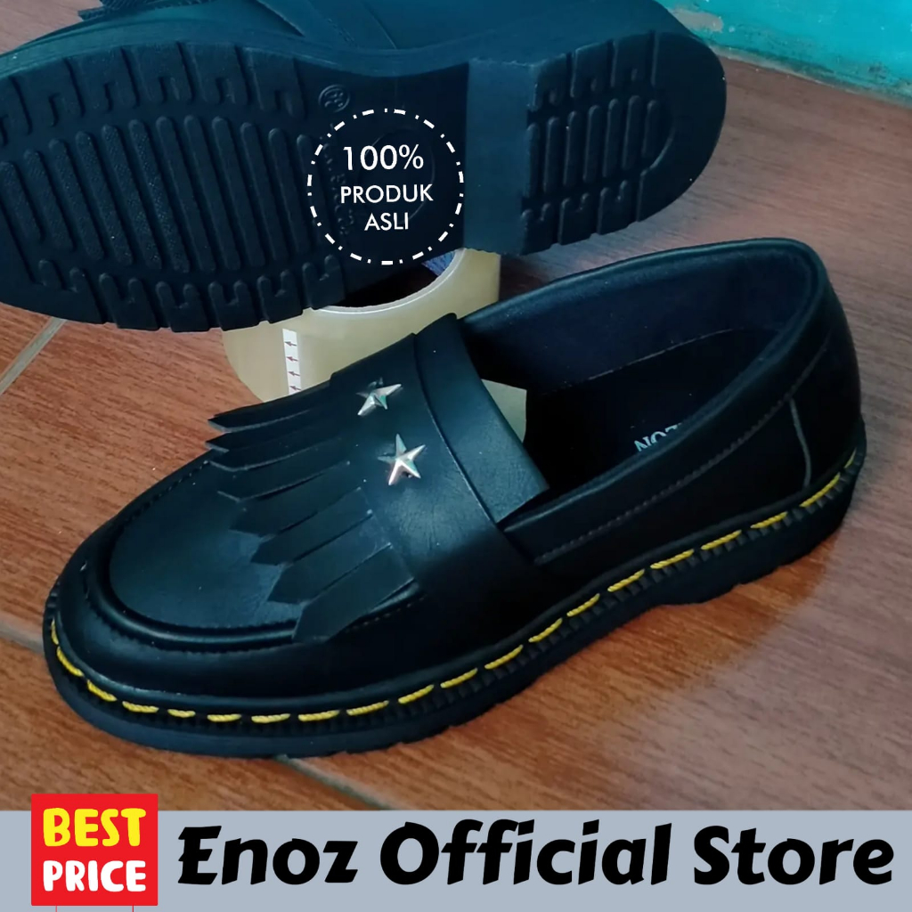 Sepatu Penny Loafers Pria Kulit PU Pantofel Docmart Formal Sintetic Premium Slip On Loafers Kerja Sekolah Keren Trendy Modern