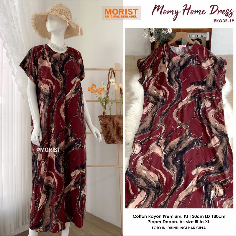 Daster Homey Dress Set Motif Original Morist [Buna Aura Momy Tasya]