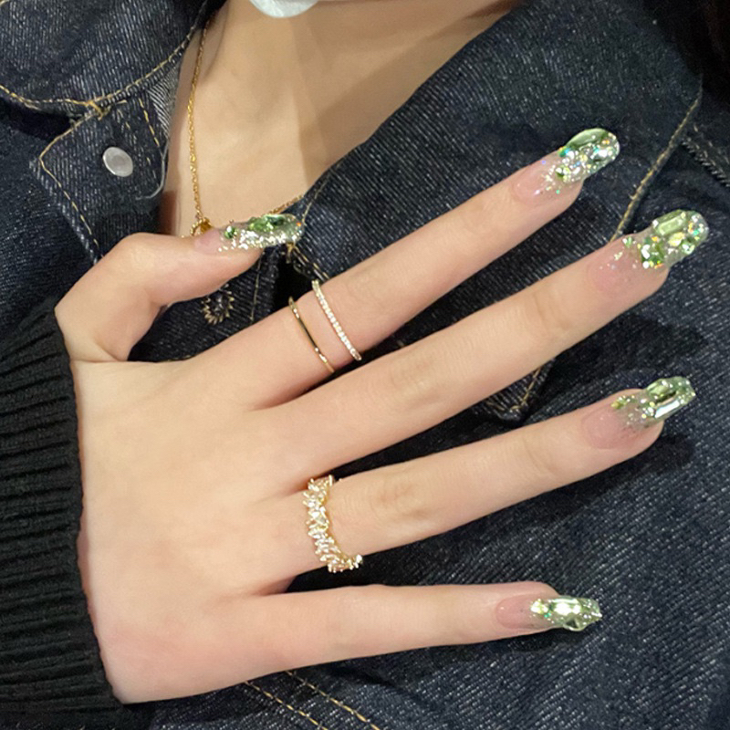 Kuku Palsu 【B149，lem cair】Nikah kuku Wedding False Nailart Pengantin Tangan