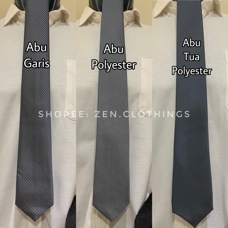 Dasi Panjang Pria Dewasa Warna Silver Abu Muda Terang dan Abu-abu Gelap Tua Grey Putih White Polos dan Motif Garis