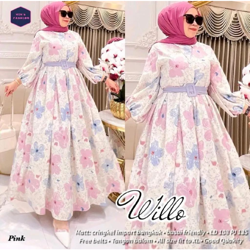 LANGSUNG KIRIM GAMIS CRINGKLE AIRFLO PRINT MOTIF BUNGA CANTIK SUPER JUMBO LD 130 BB SMPAI 120 KG BUSUI FREE SABUK