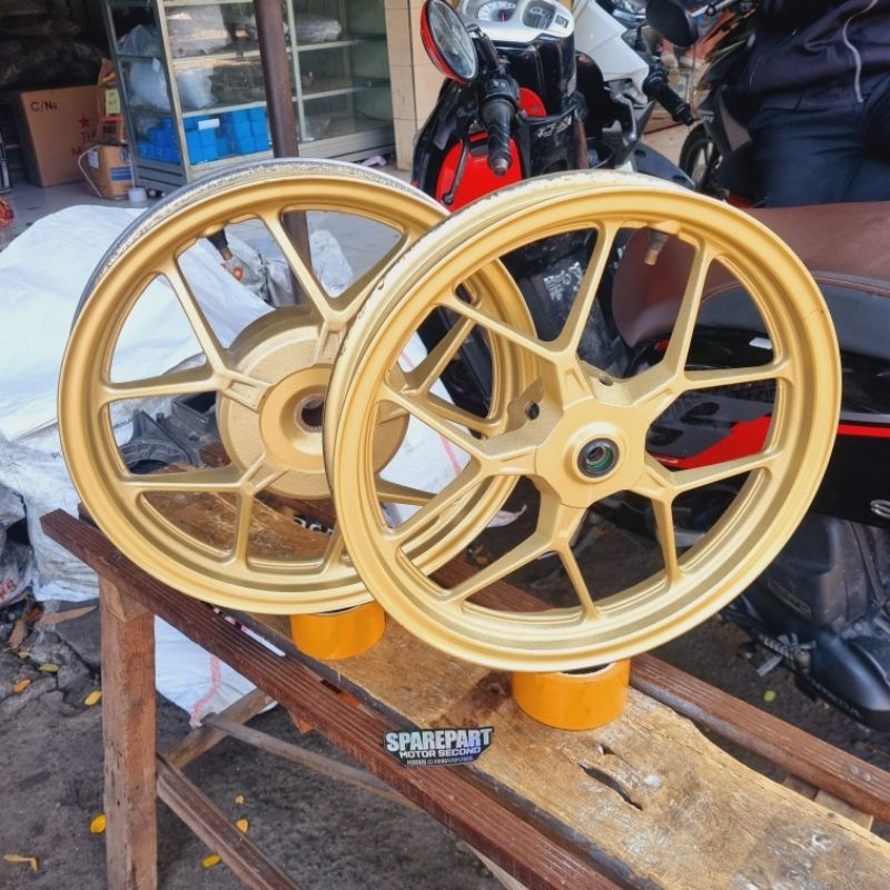 velg roda rasing racing depan belakang vario fi led esp 150 125 gold ori