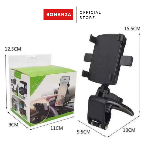 Car Phone Holder HP Mobil 4 in 1 HD35 Jepit Dashboard Universal Rearview 360 Degree Rotation