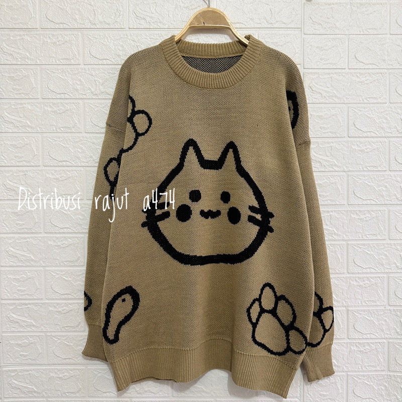 MUKO SWEATER RAJUT MOTIF FULLOVER KOREA ATASAN LENGAN PANJANG