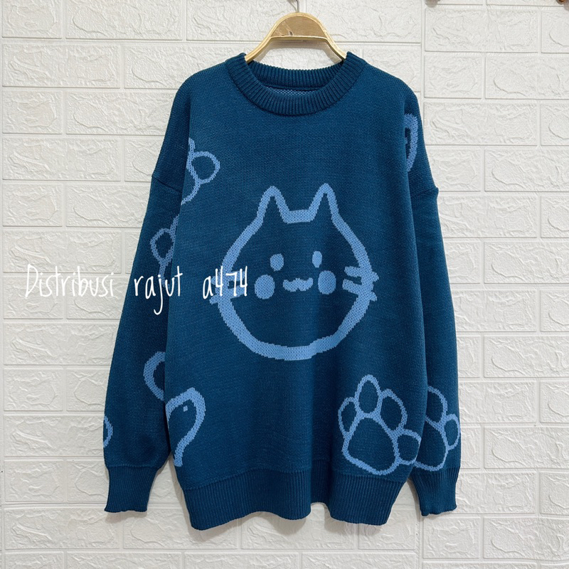 MUKO SWEATER RAJUT MOTIF FULLOVER KOREA ATASAN LENGAN PANJANG