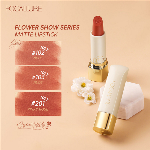 LIPSTIK Focallure Pure Matte Lipstick #jasminemeetsrose