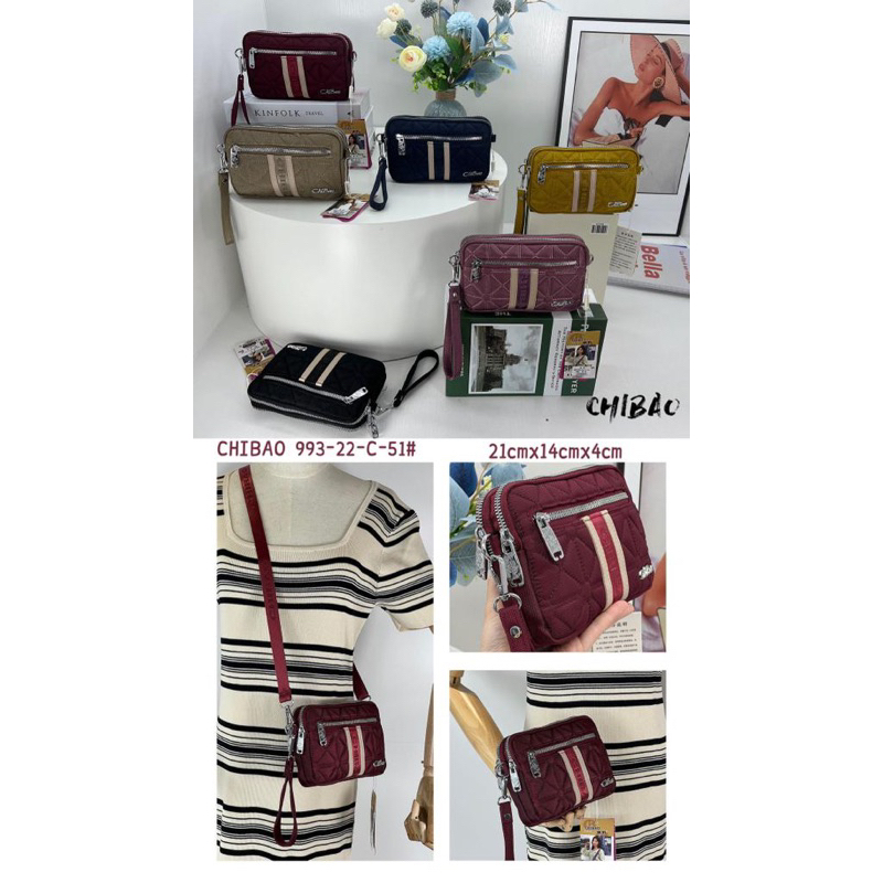 CB993-51C TAS SELEMPANG/DOMPET WANITA IMPORT CHIBAO 2 TALI