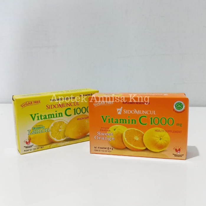 Sidomuncul Vitamin C 1000mg - Vitamin C 1000 Serbuk Sidomuncul Rasa Lemon/Jeruk