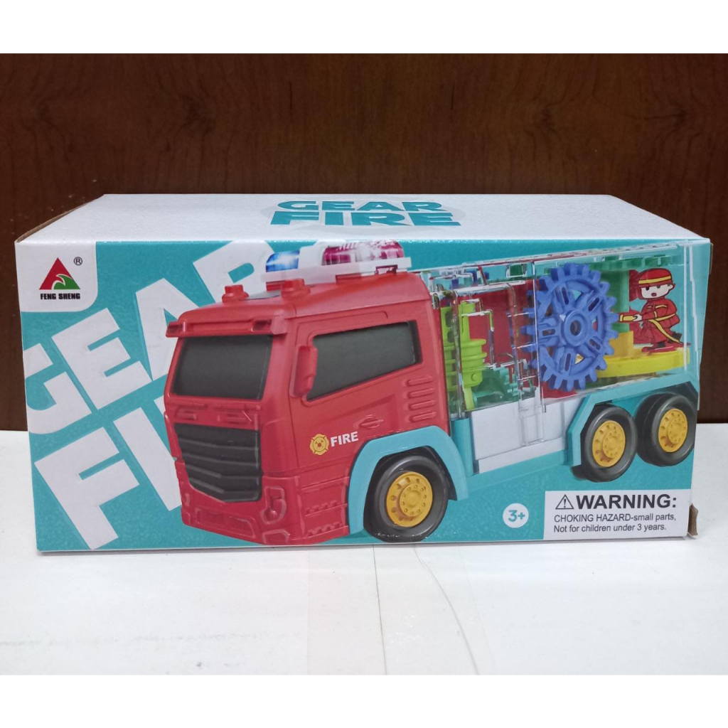 Mainan Gear Fire Fighter Mobil Pemadam Api Lampu Musik Bump Go / Mainan Mobil Pemadam Api Transparan