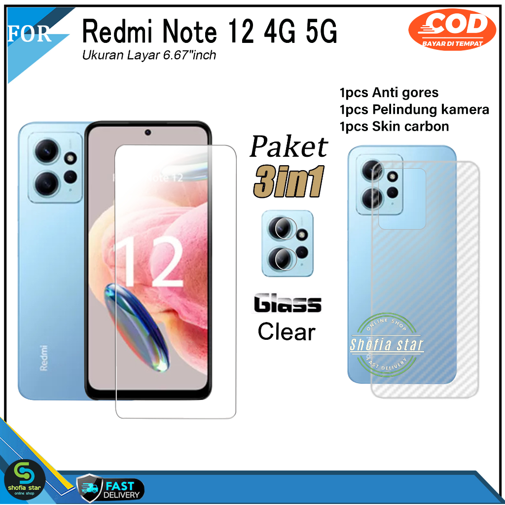 Paket 3in1 Tempered Glass Ceramic Redmi Note 12 4G 5G Note 12 Pro 4G 5G Note 12 Turbo Anti Gores Privacy Matte Anti Spy Full Cover