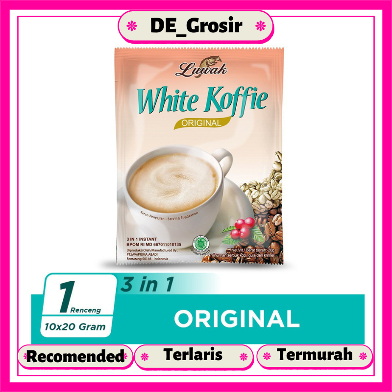 

Luwak White Koffie Original 3in1 Instan Kopi 20gr Dapat 1 Renceng Isi 10 Sachet