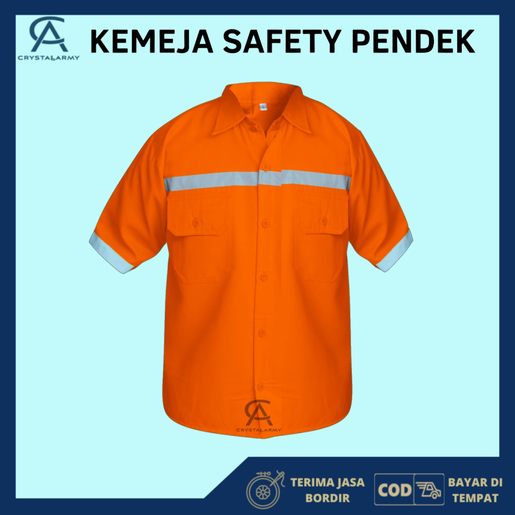 Atasan Kerja Lengan Pendek / Kemeja Safety Pendek / Wearpack Safety / Setelan Baju