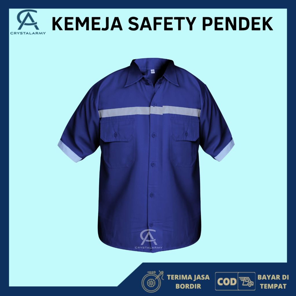 Atasan Kerja Lengan Pendek / Kemeja Safety Pendek / Wearpack Safety / Setelan Baju