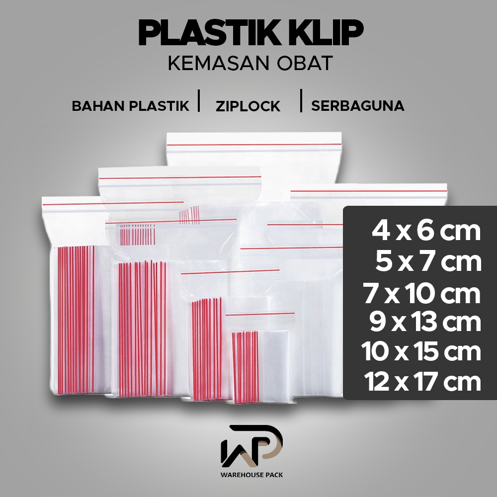 ( 100 Pcs ) Plastik Klip Obat | Plastik Klip / Zipper | Plastik Klip Bening Serbaguna
