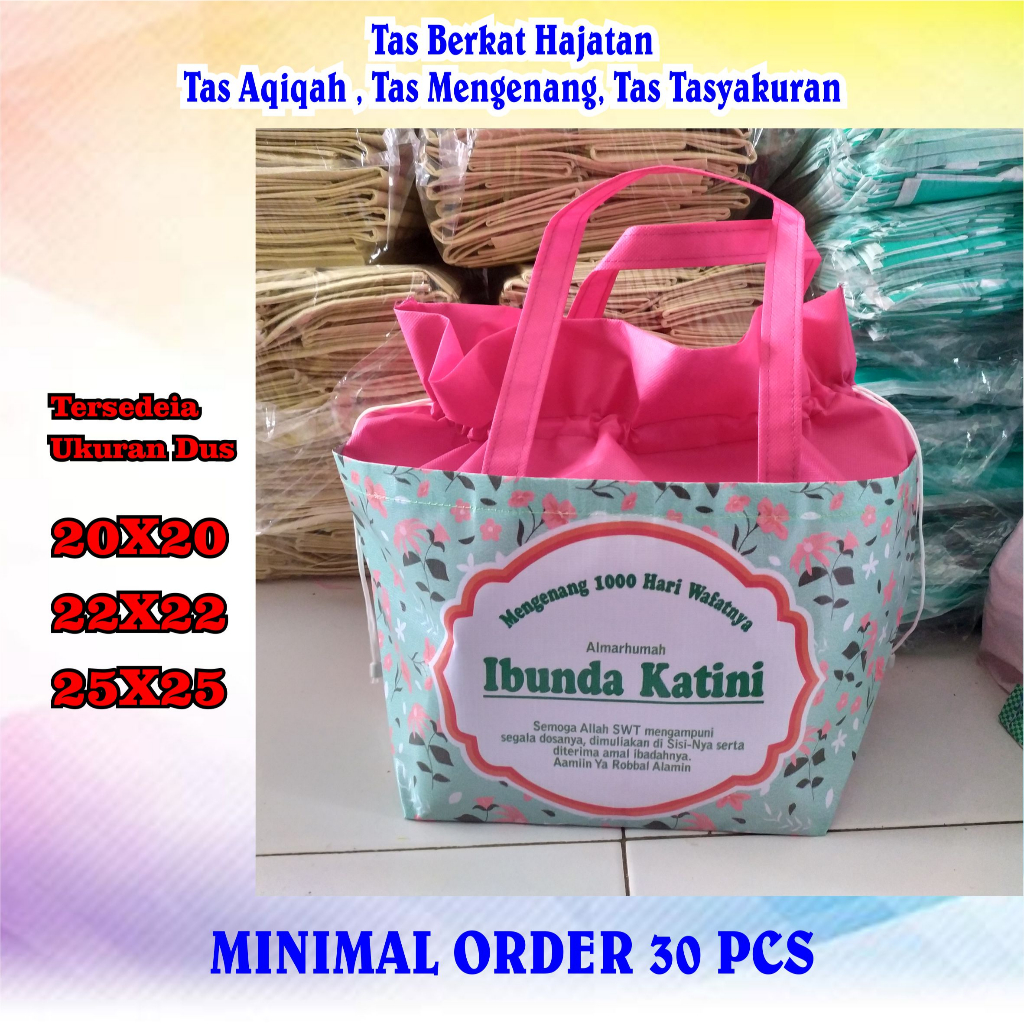 Tas Hantaran Berkat Serut / Tas Hajatan / Tasyakuran Kehamilan / Tas Aqiqah Model Serut Printing