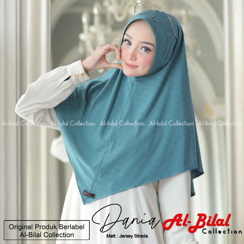 (Al Bilal Hijab) DANIA •jilbab instan jersey strada•hijab instan pet motif