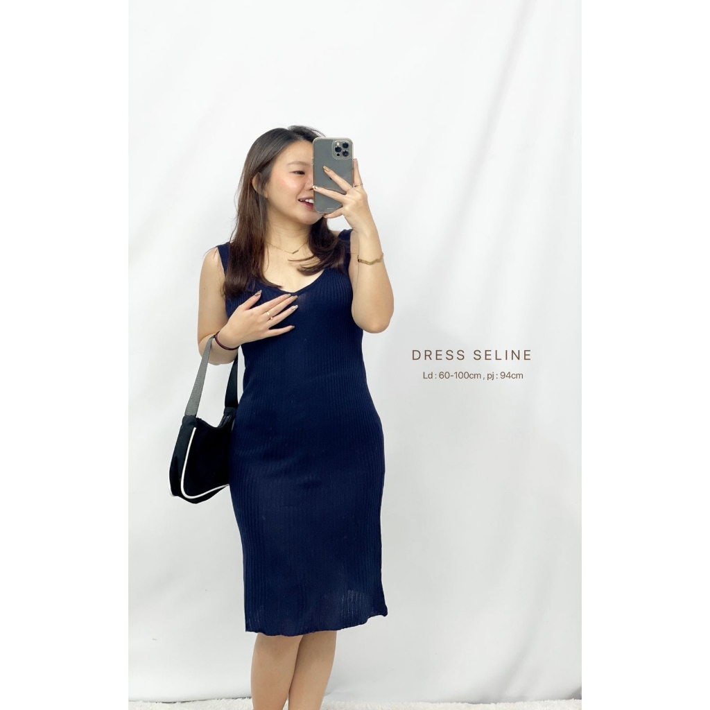 HOPYLOVY - Dress Wanita Bahan Rajut Seline Astina