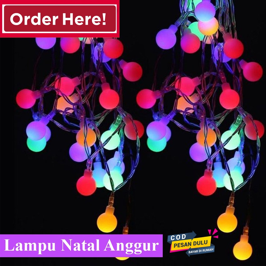 Lampu Tumblr Bola Anggur Lampu Pohon Natal Tumbler Model Bulat LED