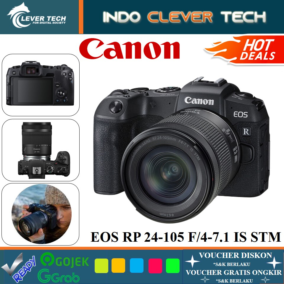 Canon EOS RP Kit RF 24-105mm f/4-7.1 IS STM Lens - Garansi Resmi