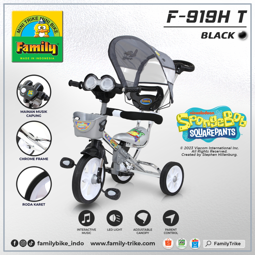 GOSEND SMG Tricycle Family 919HT crom sepeda roda tiga bayi balita kuat berkualitas