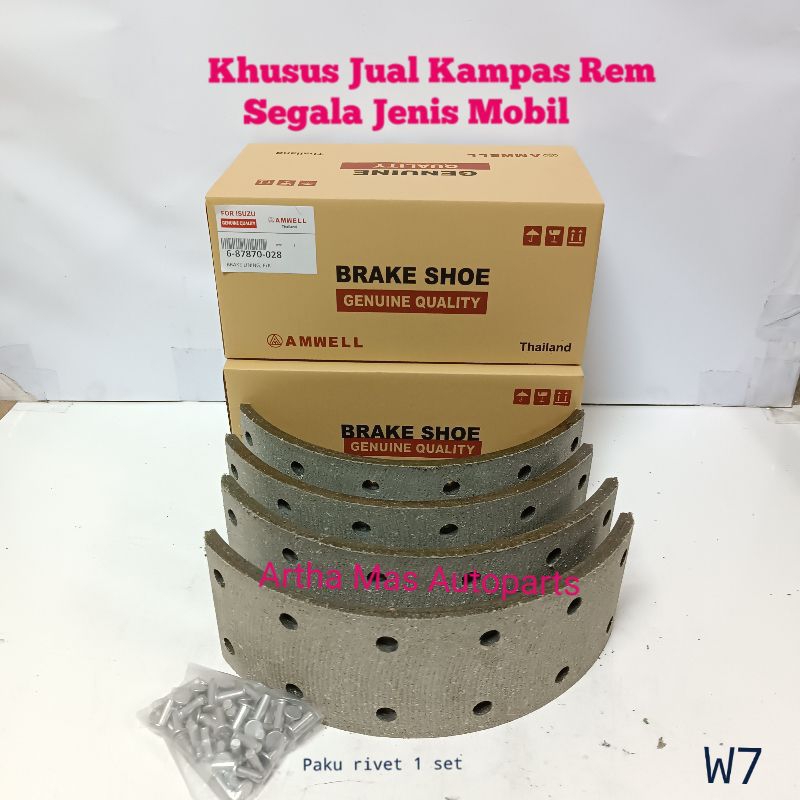 KAMPAS REM BRAKE LINING NKR66 NKR71 + PAKU RIVET